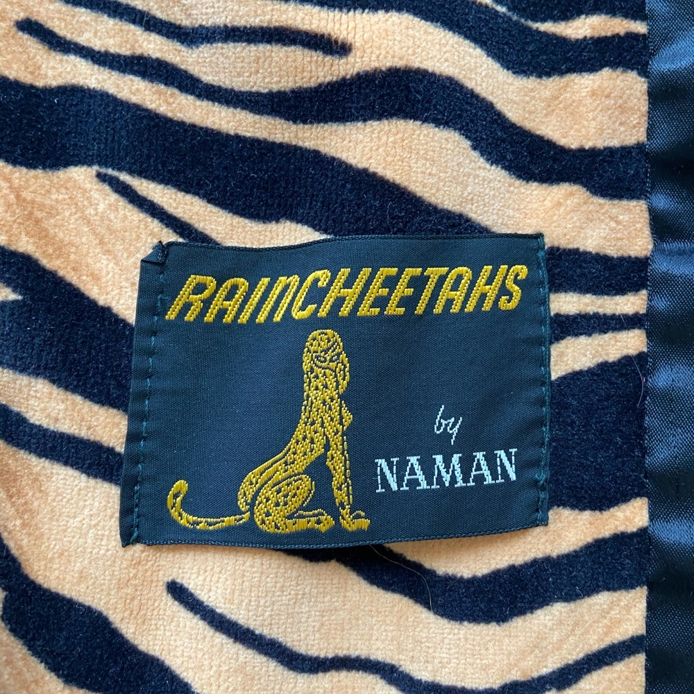 EUC Vintage Rain Cheetahs Naman women’s soft tiger print fur peacoat trench coat - Picture 8 of 8